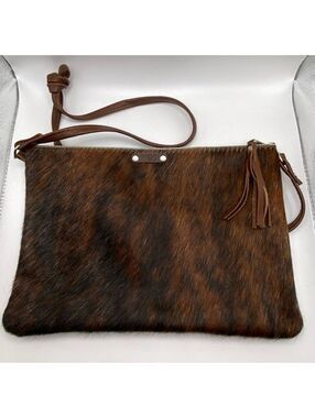 Wild Goose Hair on Hide Crossbody Bag Purse